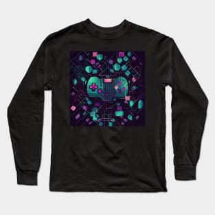 Retro Rainbow Video Game Console Controller for Gamer Long Sleeve T-Shirt